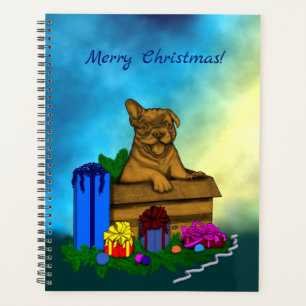 Welpe in A Box , frohe Weihnachten Planer