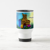 Welpe in A Box , frohe Weihnachten Reisebecher (Mittel)