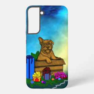 Welpe in A Box , frohe Weihnachten Samsung Galaxy Hülle