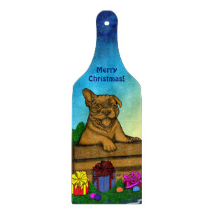 Welpe in A Box , frohe Weihnachten Schneidebrett