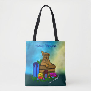 Welpe in A Box , frohe Weihnachten Tasche