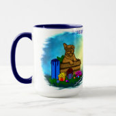 Welpe in A Box , frohe Weihnachten Tasse (Links)