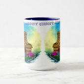 Welpe in A Box , frohe Weihnachten Tasse (Zentrum)