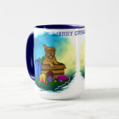 Welpe in A Box , frohe Weihnachten Tasse (Vorderseite Links)