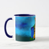 Welpe in A Box , frohe Weihnachten Tasse (Links)