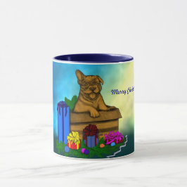 Welpe in A Box , frohe Weihnachten Tasse