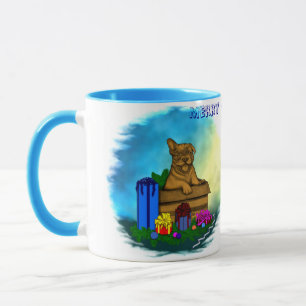 Welpe in A Box , frohe Weihnachten Tasse