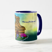 Welpe in A Box , frohe Weihnachten Tasse (VorderseiteRechts)