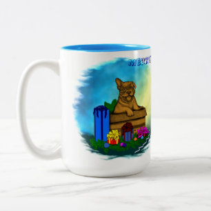 Welpe in A Box , frohe Weihnachten Zweifarbige Tasse