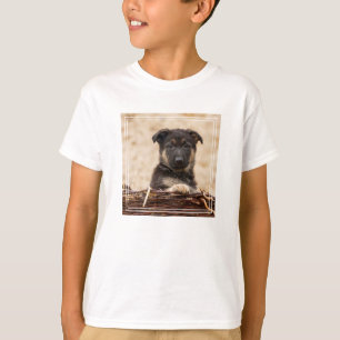 Welpe in Basket T-Shirt