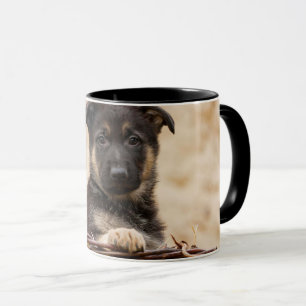 Welpe in Basket Tasse