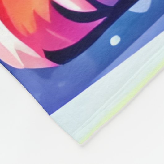 Welpe in Blue Coat Design Fleecedecke (Ecke)