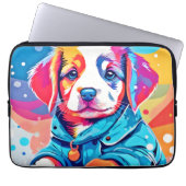 Welpe in Blue Coat Design Laptopschutzhülle (Vorderseite)