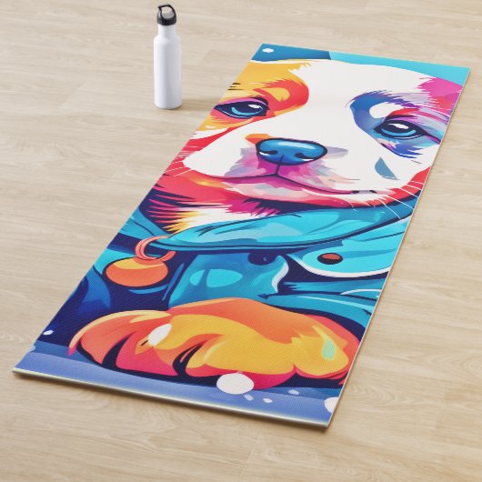 Welpe in Blue Coat Design Yogamatte (Beispiel)