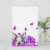 Welpe in Blüten Briefpapier (Stehend Vorderseite)