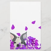 Welpe in Blüten Briefpapier (Vorderseite)