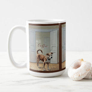 Welpe in der Tasse der Tür