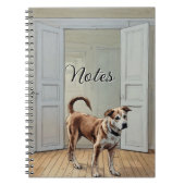 Welpe in der Türspirale Foto Notebook Notizblock (Vorderseite)