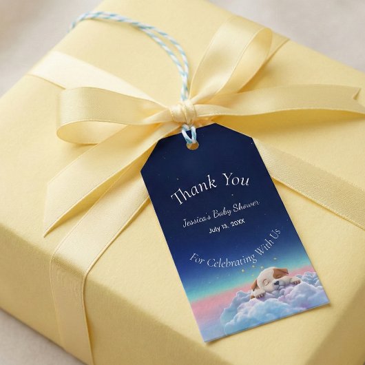Welpe in der Wolkendusche Geschenkanhänger