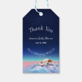 Welpe in der Wolkendusche Geschenkanhänger (Vorderseite)