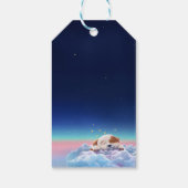 Welpe in der Wolkendusche Geschenkanhänger (Rückseite)
