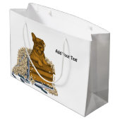 Welpe in einer Box Große Geschenktüte (Rückseite Schrägansicht)