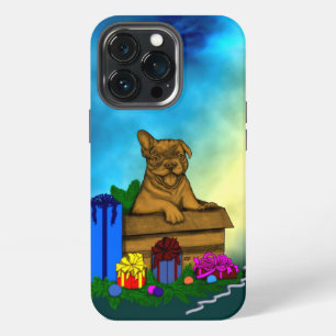 Welpe in einer Schachtel, Frohe Weihnachten iPhone 13 Pro Hülle