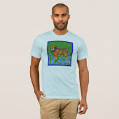 Welpe in Garden - blau T-Shirt (Vorne ganz)