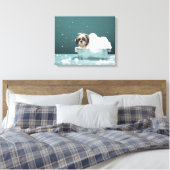 Welpe in Schaumbad Leinwanddruck (Insitu (Schlafzimmer))
