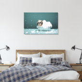 Welpe in Schaumbad Leinwanddruck (Insitu (Schlafzimmer))