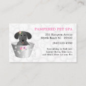 Welpe in Tub Pet Groomer Visitenkarte (Vorderseite)