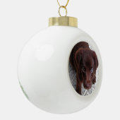 Welpe Keramik Kugel-Ornament (Links)