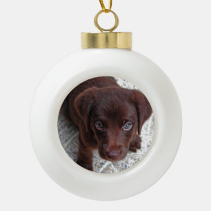 Welpe Keramik Kugel-Ornament