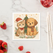 Welpe & Kitten Weihnachtsmann Serviette (Beispiel)