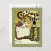 Welpe, Kitty und Hot Chocolate Postkarte (Vorne/Hinten)