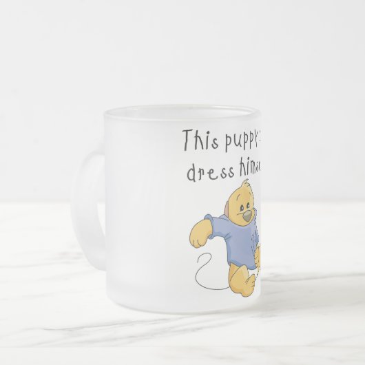 Welpe kleiden oben T-Shirts und Geschenke Mattglastasse (Vorderseite Links)