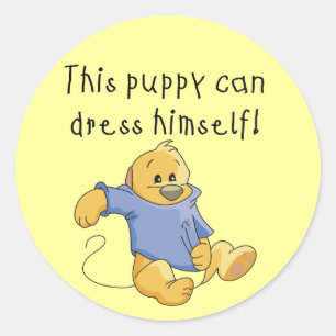 Welpe kleiden oben T-Shirts und Geschenke Runder Aufkleber