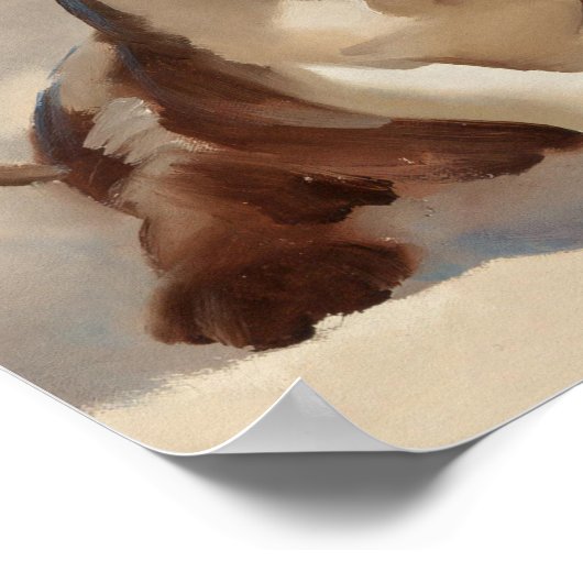 Welpe lernt Song Button auf Poster (Ecke)