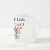 Welpe Licks sind beste T-Shirts und Geschenke Mattglastasse (VorderseiteRechts)