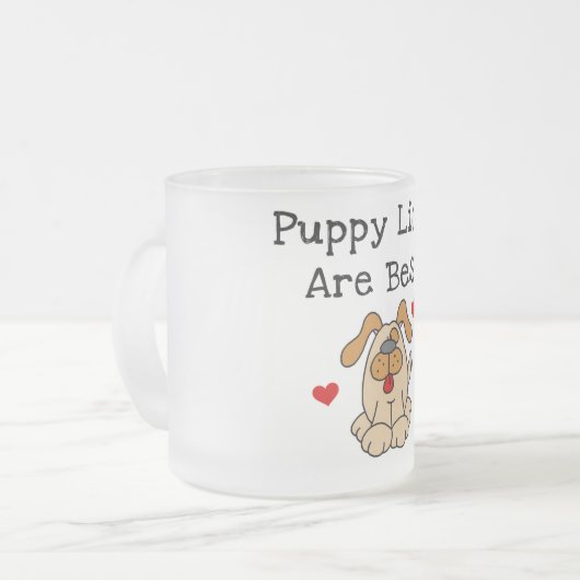 Welpe Licks sind beste T-Shirts und Geschenke Mattglastasse (Vorderseite Links)