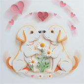 Welpe Liebe Aufkleber (Vorderseite)