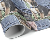 Welpe Liebe Beagle und Vater Digitale Kunst Geschenkpapier (Rolleneckpunkt)