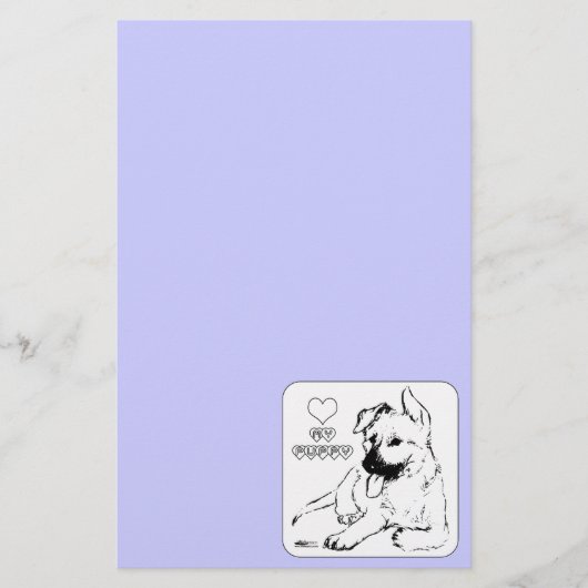Welpe Liebe Briefpapier (Vorderseite)