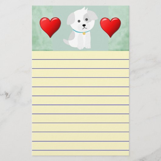 Welpe Liebe Briefpapier (Vorderseite)