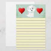 Welpe Liebe Briefpapier (Vorne/Hinten)