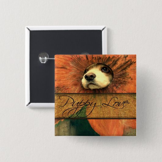 Welpe Liebe Button (Vorne & Hinten)