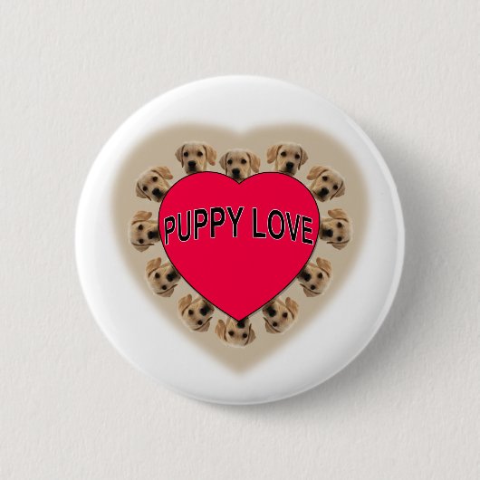 Welpe Liebe Button (Vorderseite)