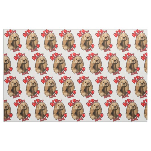 Welpe Liebe Cocker Spanische Fabrik Stoff (Fat Quarter (45,7 x 55,9 cm))