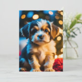 Welpe Liebe Dankeskarte (Stehend Vorderseite)