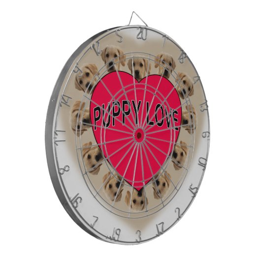 Welpe Liebe Dartscheibe (Vorderseite Links)